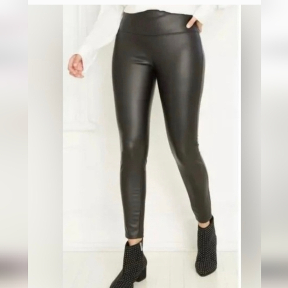 7 For All Mankind Grey Faux Leather Leggings New Without Tags Size 2x